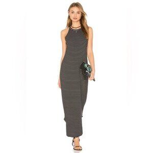 Revolve LNA Leigh Maxi Dress stripes Long Sleeveless Curved hem Scoop neck XS